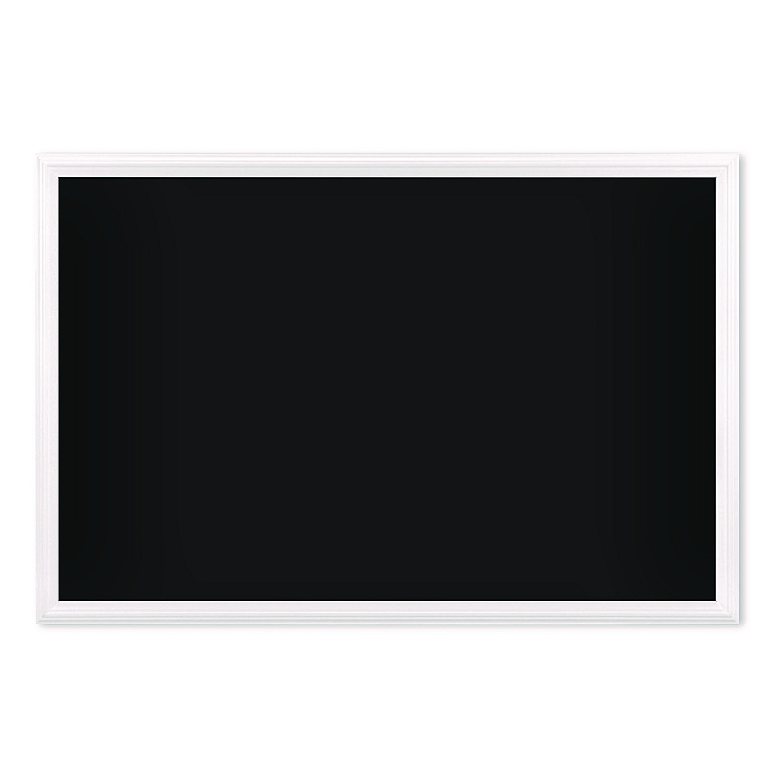 U Brands Magnetic Chalkboard with Decor Frame, 30 x 20, Black Surface/White Frame (2073U0001)