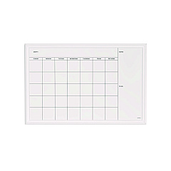 U Brands Magnetic Dry Erase Calendar with Decor Frame, 30 x 20, White Surface and Frame (2075U0001)