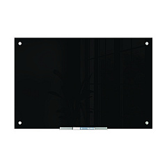 U Brands Black Glass Dry Erase Board, 35 x 23 (170U0001)