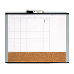 U Brands 3N1 Magnetic Mod Dry Erase Board, 20 x 16, White Surface, Gray/Black Frame (388U0001)