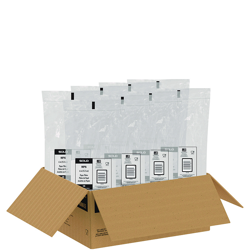 SOLO Compostable Paper Dinnerware, ProPlanet Seal, Plate, 6" dia, White, 1,000/Carton (MP6PLANET)