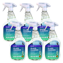 ECOS PRO Glass Cleaner, Vinegar Scent, 32 oz Spray Bottle, 6/Carton (PL93006CT)