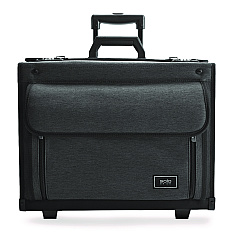 SOLO Classic Recycled Rolling Catalog Case, Fits Device Up to 17.3", 9.31 x 9.31 x 16.14, Gray/Black (B78410)