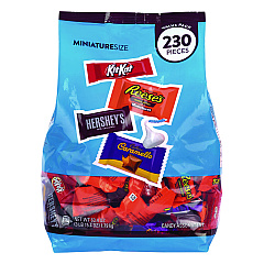 Hershey's Assorted Minis Value Pack, Assorted Chocolates, 63.4 oz Bag, 230 Pieces (22002450)