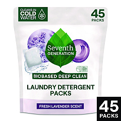 Seventh Generation Natural Laundry Detergent Packs, Powder, Lavender Scent, 45 Packets/Pack, 8/Carton (62692700)