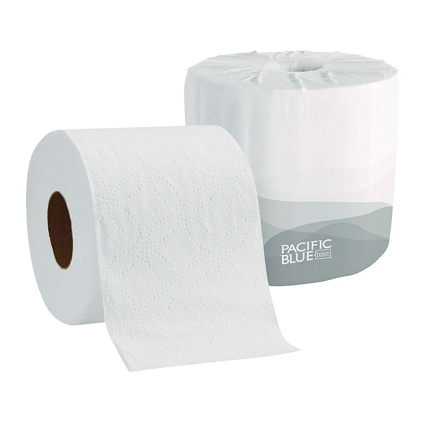 Georgia Pacific Professional Pacific Blue Basic Bathroom Tissue, Septic Safe, 2-Ply, White, 550 Sheets/Roll, 80 Rolls/Carton (1988001)