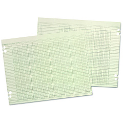 Wilson Jones Accounting Sheets, 6 Columns, 9.25 x 11.88, Green, Loose Sheet,100/Pack (G106)