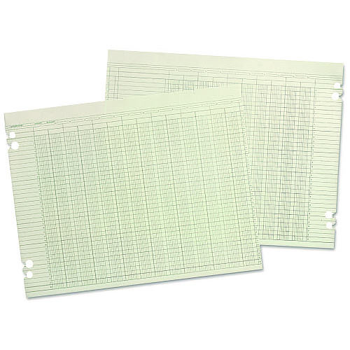 Wilson Jones Accounting Sheets, 6 Columns, 9.25 x 11.88, Green, Loose Sheet,100/Pack (G106)