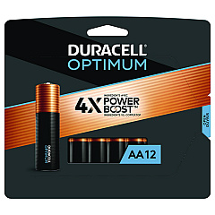 Duracell Optimum Alkaline AA Batteries, 12/Pack (OPT1500B12PR)