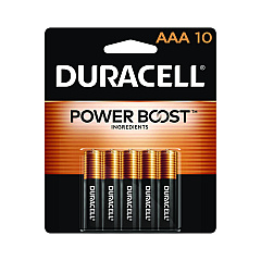 Duracell Power Boost CopperTop Alkaline AAA Batteries, 10/Pack (MN2400B10Z)
