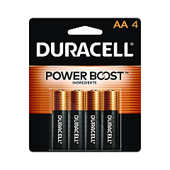 Duracell Power Boost CopperTop Alkaline AA Batteries, 4/Pack (MN1500B4Z)