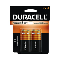 Duracell CopperTop Alkaline 9V Batteries, 4/Pack (MN16RT4Z)