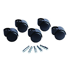 Master Caster Deluxe Futura Casters, Nylon, B and K Stems, 120 lbs/Caster, 5/Set (23618)