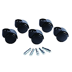 Master Caster Deluxe Futura Casters, Polyurethane, B and K Stems, 120 lbs/Caster, 5/Set (23620)