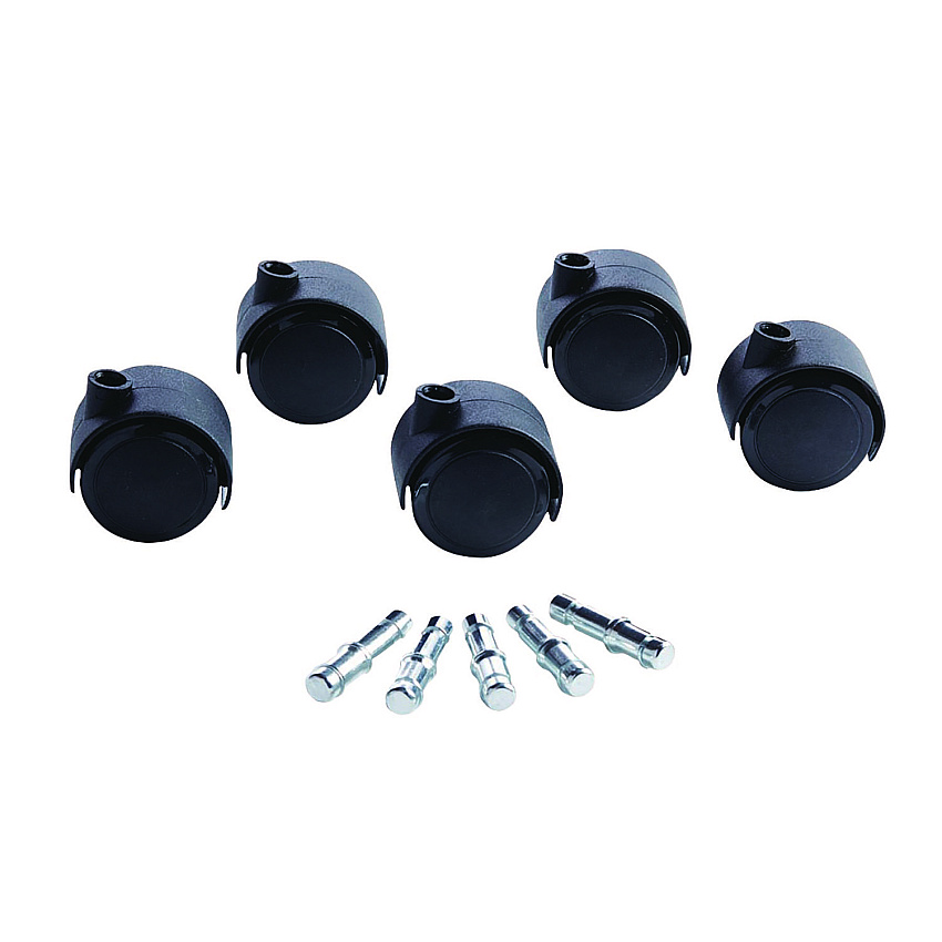 Master Caster Deluxe Duet Casters, Polyurethane, B and K Stems, 110 lbs/Caster, 5/Set (23624)