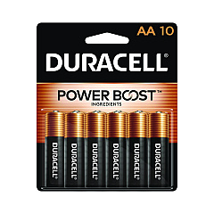 Duracell Power Boost CopperTop Alkaline AA Batteries, 10/Pack (MN1500B10Z)