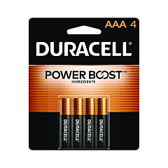 Duracell Power Boost CopperTop Alkaline AAA Batteries, 4/Pack (MN2400B4Z)