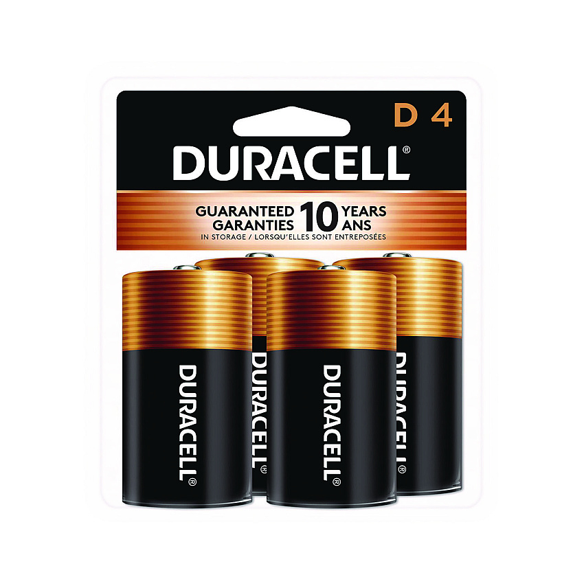 Duracell CopperTop Alkaline D Batteries, 4/Pack (MN1300R4Z)