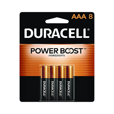 Duracell Power Boost CopperTop Alkaline AAA Batteries, 8/Pack (MN2400B8Z)