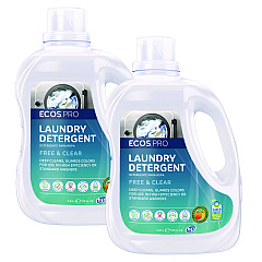 ECOS PRO Laundry Detergent Liquid, Free and Clear, 170 oz Jug, 2/Carton (PL937102CT)