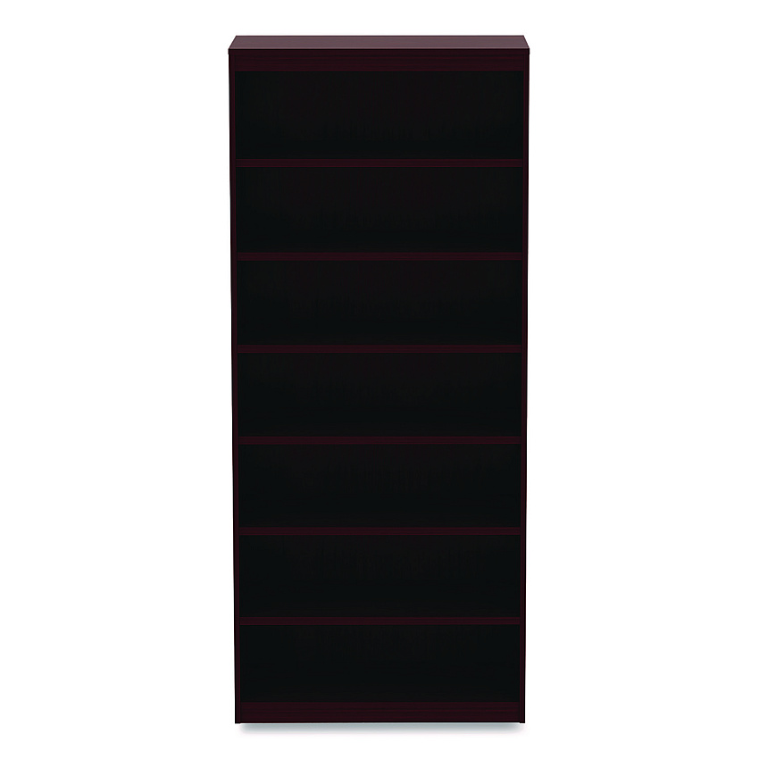 Alera Valencia Series Square Corner Bookcase, Seven-Shelf, 35.63w x 11.81d x 83.86h, Mahogany (ALEVA78436MY)