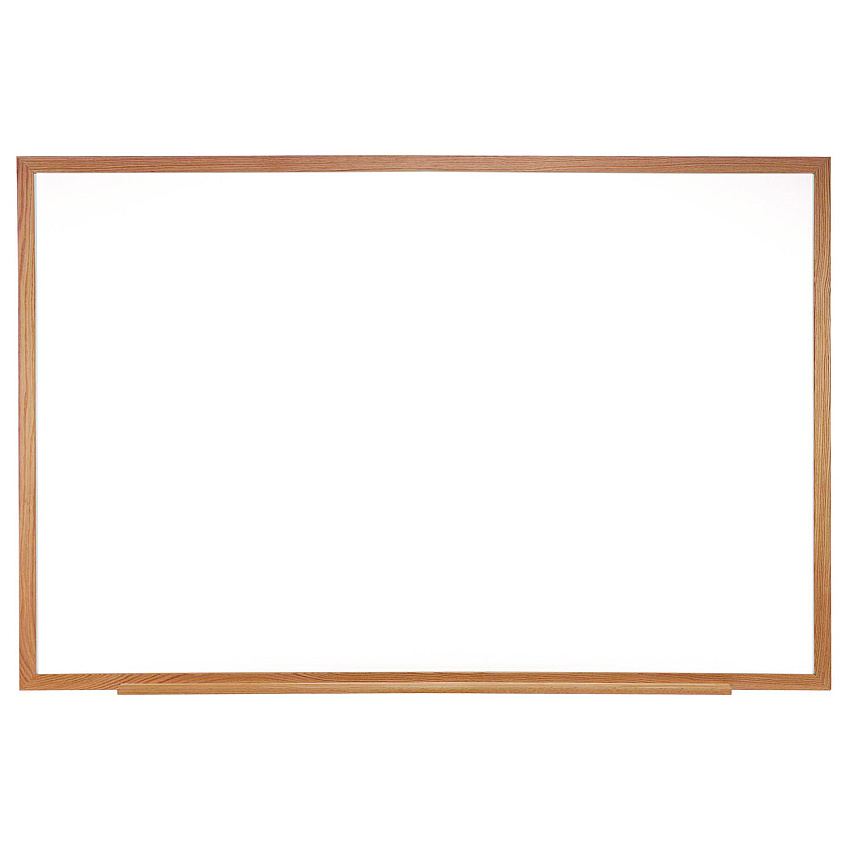 Ghent M1 Porcelain Magnetic Whiteboard, 87.94" x 48.5", White Surface, Natural Wood Frame (M1W474)