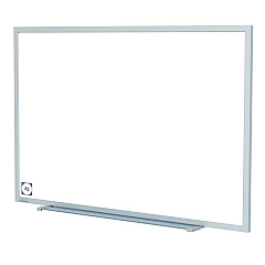 Ghent Hygienic Porcelain Magnetic Whiteboard with Aluminum Frame, 87.91" x 48.5", White Surface, Satin Aluminum Frame (M4474)