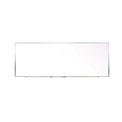 Ghent Two-Piece M1 Porcelain Magnetic Whiteboard, 120.75" x 48.5", White Surface, Satin Aluminum Frame (M141042P)