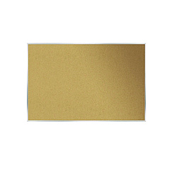 Ghent Natural Cork Bulletin Board with Aluminum Frame, 87.91" x 48.5", Tan Surface, Satin Aluminum Frame (AK47)
