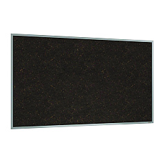 Ghent Natural Cork Bulletin Board with Aluminum Frame, 87.91" x 48.5", Chocolate Surface, Satin Aluminum Frame (AKCH47)