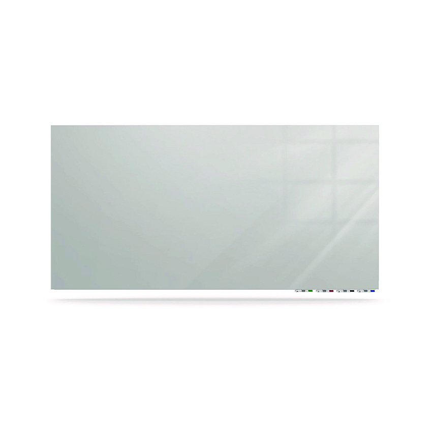 Ghent Aria Low-Profile Frameless Magnetic Glassboard, 48" x 36", Gray Surface (ARIASM34GY)