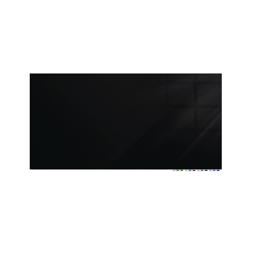 Ghent Aria Low-Profile Frameless Magnetic Glassboard, 120" x 48", Black Surface (ARIASM410BK)