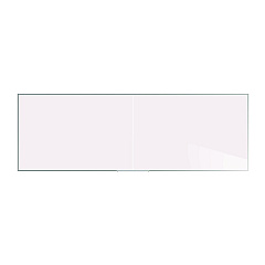 Ghent Two-Piece M2 Non-Magnetic Whiteboard with Aluminum Frame, 144.5" x 48.5", White Surface, Satin Aluminum Frame (M241242P)