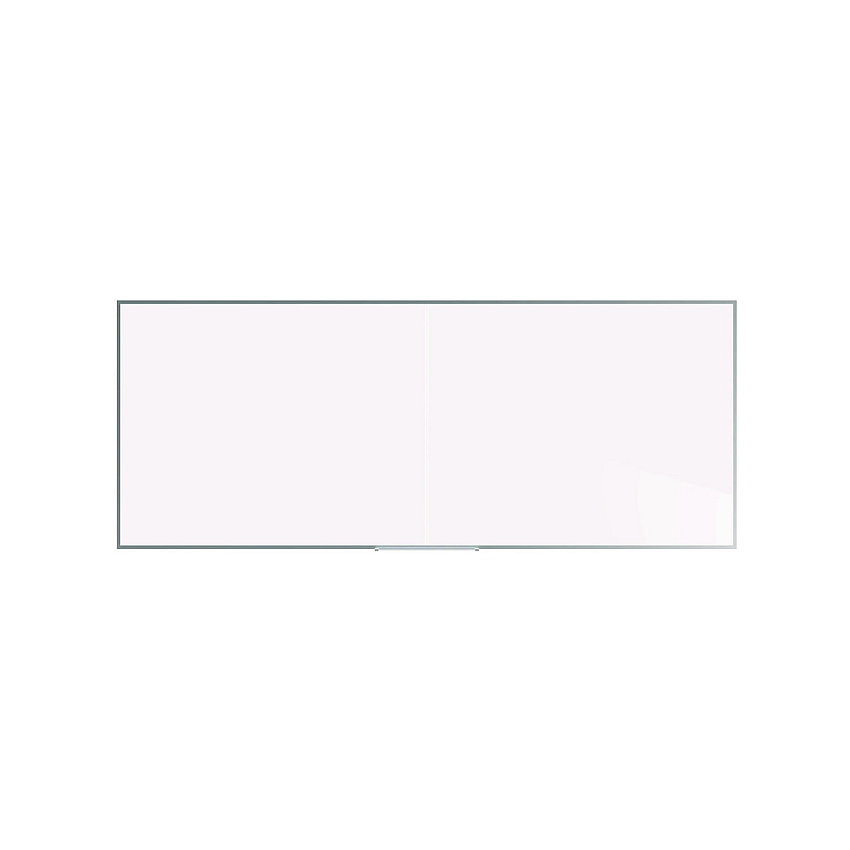 Ghent Two-Piece M2 Non-Magnetic Whiteboard with Aluminum Frame, 120.75" x 48.5", White Surface, Satin Aluminum Frame (M241042P)