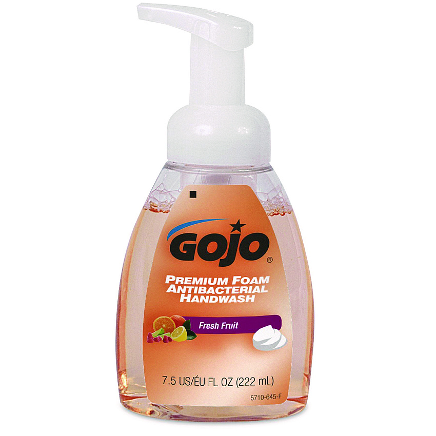 GOJO Premium Foam Antibacterial Hand Wash, Fresh Fruit Scent, 7.5 oz (571006EA)