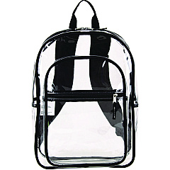 Eastsport Clear with Color Trim Backpack, 11.5" x 5" x 16.5", Clear/Black (190991EDBLK)