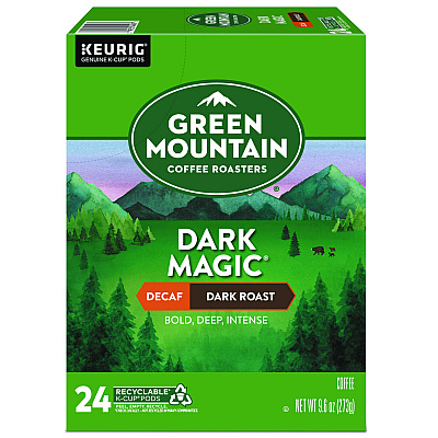 Green Mountain Coffee Dark Magic Decaf Extra Bold Coffee K-Cups, 24/Box (4067)
