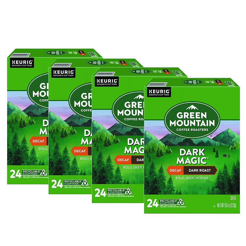 Green Mountain Coffee Dark Magic Decaf Extra Bold Coffee K-Cups, 96/Carton (4067CT)
