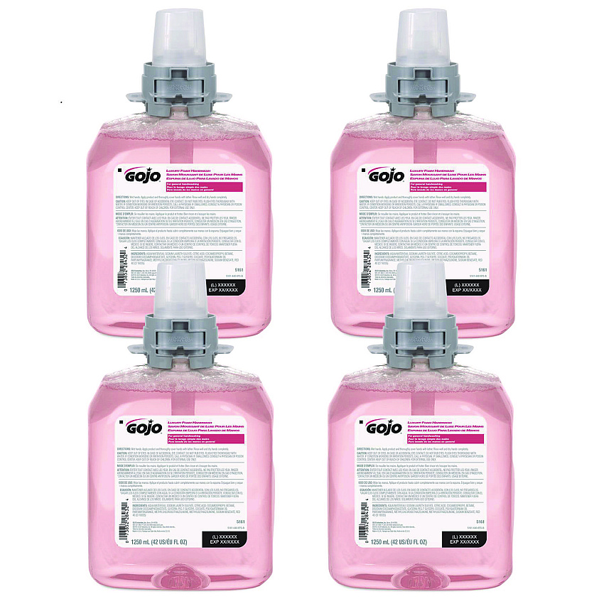 GOJO Luxury Foam Hand Wash Refill for FMX-12 Dispenser, Refreshing Cranberry, 1,250 mL, 4/Carton (516104CT)