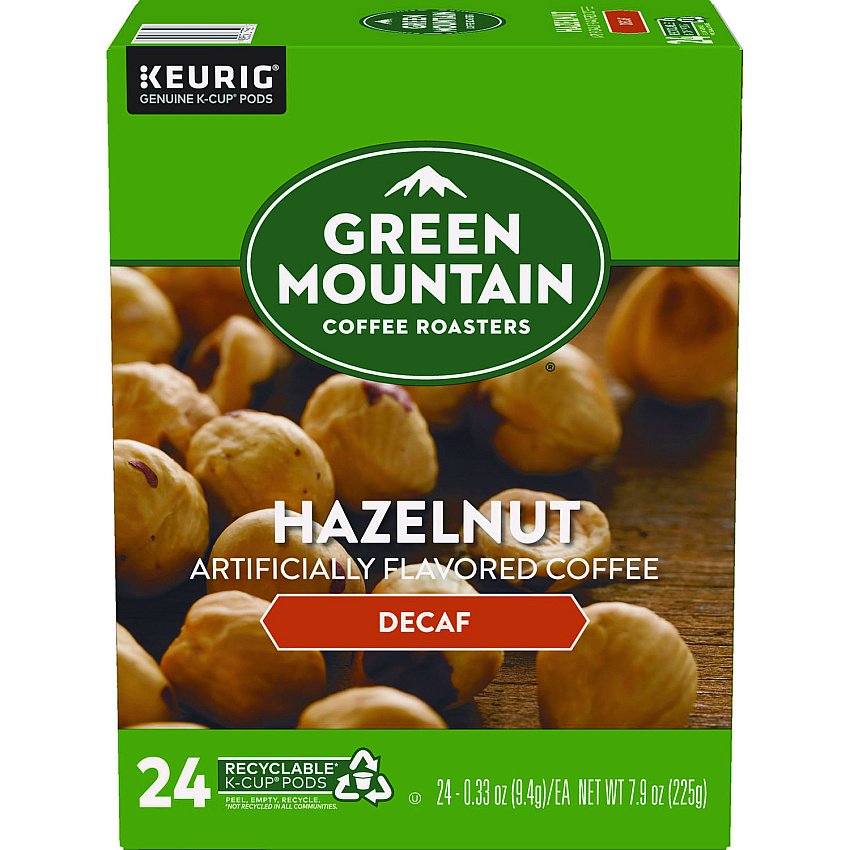 Green Mountain Coffee Hazelnut Decaf Coffee K-Cups, 24/Box (7792)