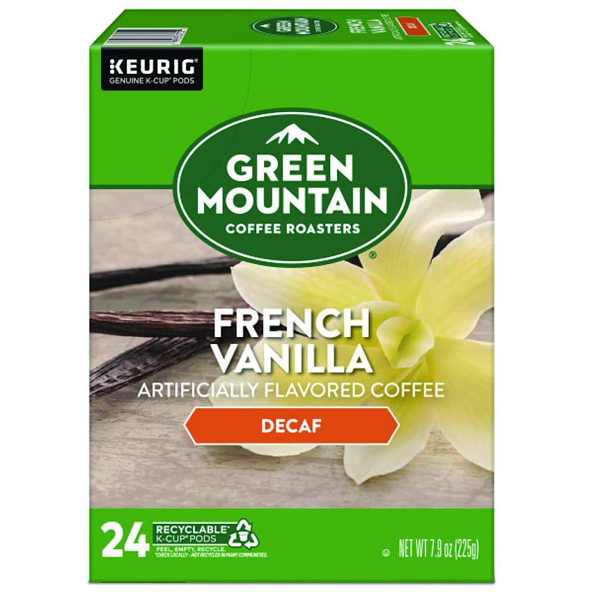 Green Mountain Coffee French Vanilla Decaf Coffee K-Cups, 24/Box (7732)