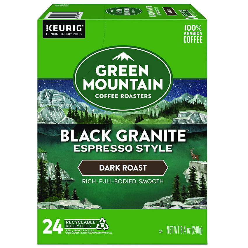 Green Mountain Coffee Black Granite Espresso Style K-Cups, 24/Box (9530)