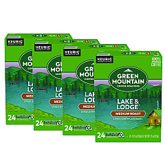 Green Mountain Coffee Lake and Lodge Coffee K-Cups, Medium Roast, 96/Carton (6523CT)