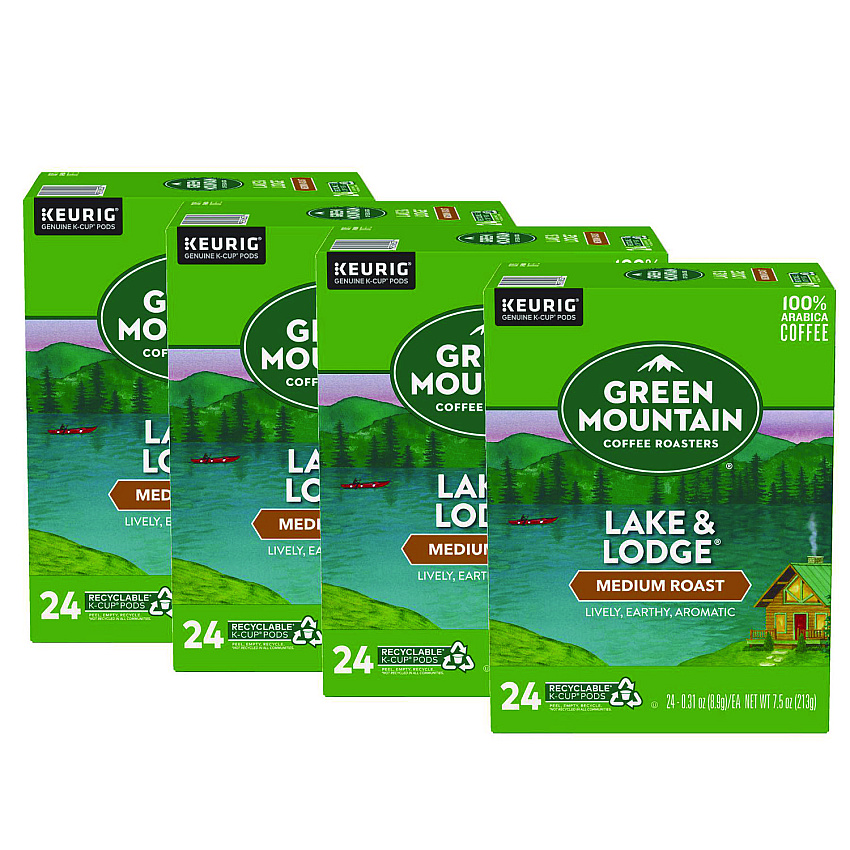 Green Mountain Coffee Lake and Lodge Coffee K-Cups, Medium Roast, 96/Carton (6523CT)