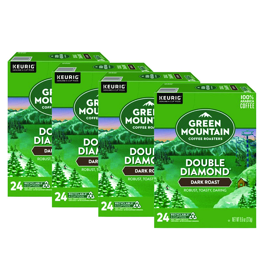 Green Mountain Coffee Double Black Diamond Extra Bold Coffee K-Cups, 96/Carton (4066CT)
