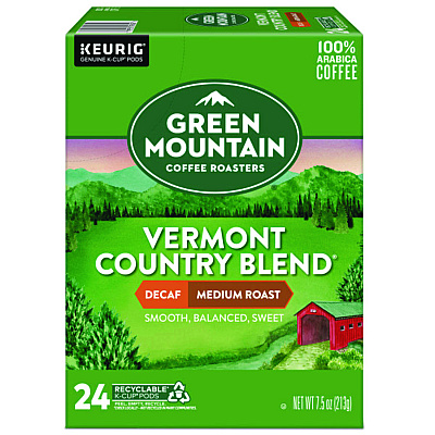 Green Mountain Coffee Vermont Country Blend Decaf Coffee K-Cups, 24/Box (7602)