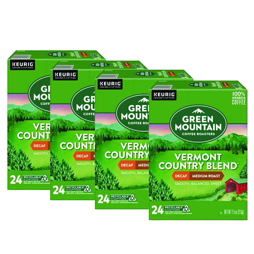 Green Mountain Coffee Vermont Country Blend Decaf Coffee K-Cups, 96/Carton (7602CT)