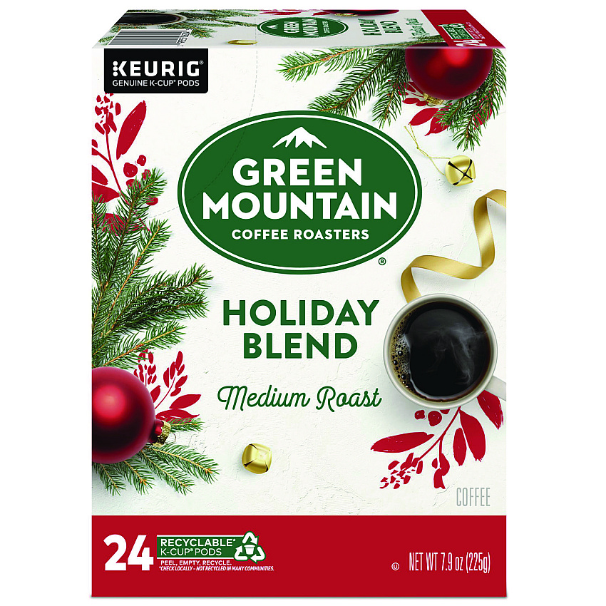 Green Mountain Coffee Holiday Blend K-Cups, Medium Roast, 24/Box (6204)