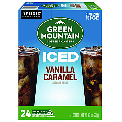 Green Mountain Coffee Vanilla Caramel Brew Over Ice Coffee K-Cups, 24/Box (9028)
