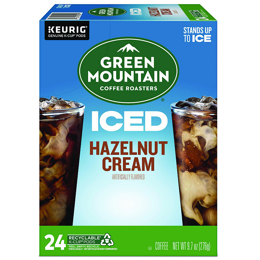 Green Mountain Coffee Hazelnut Cream Brew Over Ice Coffee K-Cups, 24/Box (9029)